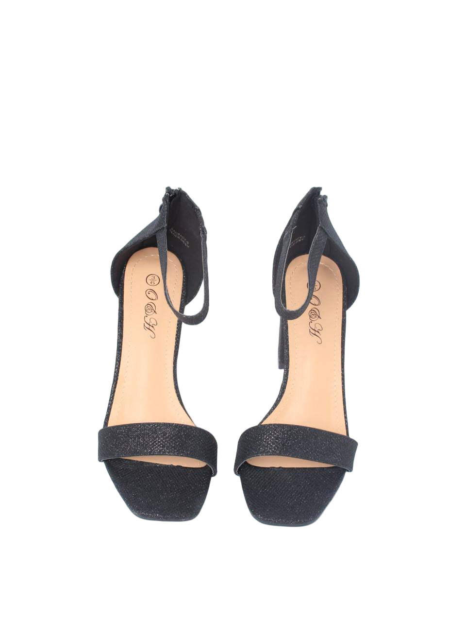 Glitter Block Heel with Ankle Strap Sandal FANTACY-6