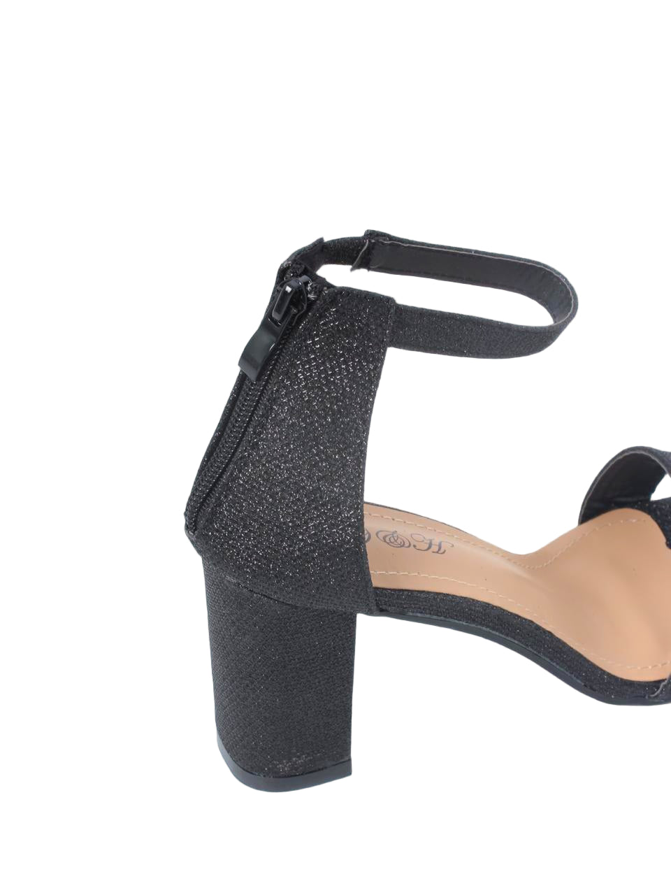 Glitter Block Heel with Ankle Strap Sandal FANTACY-6