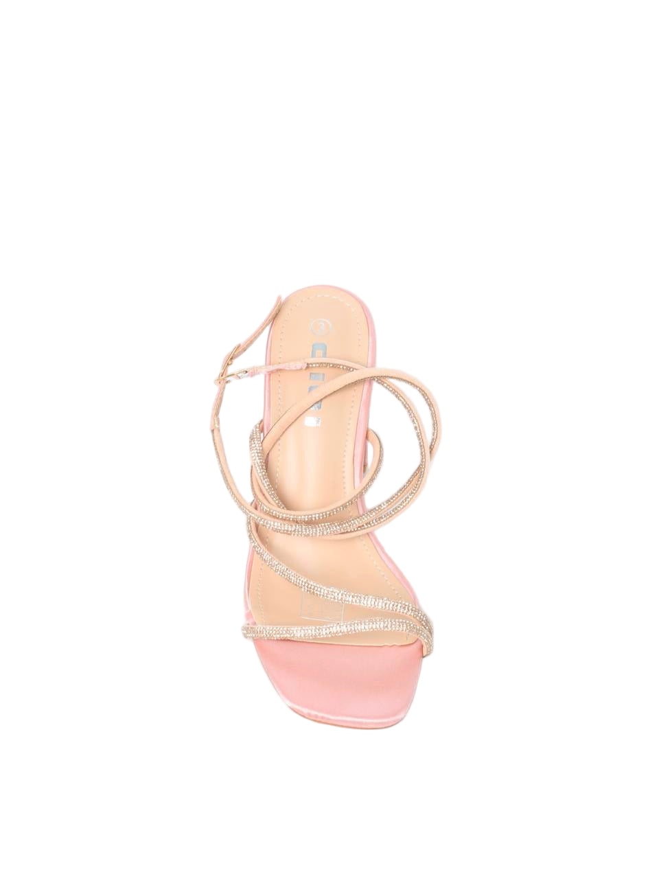 Multi-Strap Rhinestone Block Heels - TX89-067