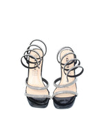 Rhinestone Multi-Strap Slip-On Heels - TX89-049