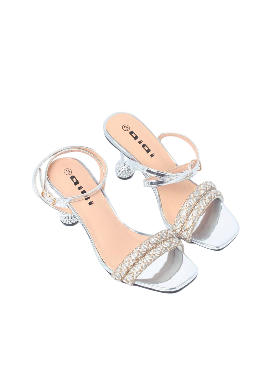 Crystal Ball Heel Strappy Sandals - TX88-31