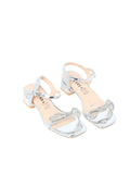 Clear Strap Rhinestone Bow Block Heels - TX89-050