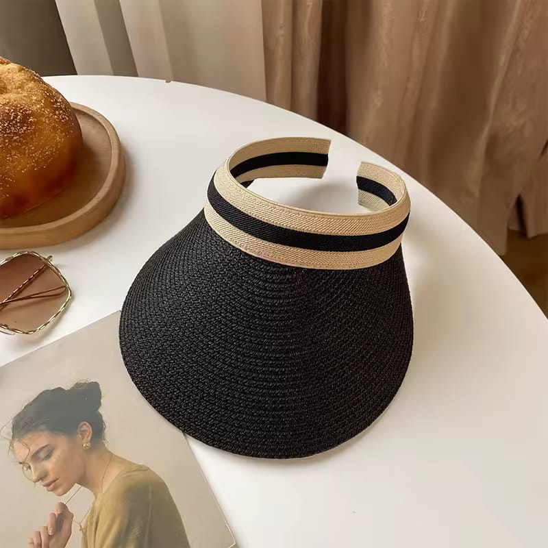 Straw Sun Visor Hat – Wide Brim Summer Cap