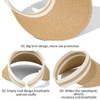 Straw Sun Visor Hat – Wide Brim Summer Cap