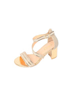 Glitter Crossover Block Heel Sandals - A2