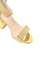 Glitter Block Heel Sandals - 2138