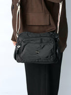 Multi-Pocket Nylon Crossbody Bag with Adjustable Wide Strap - 9608-4