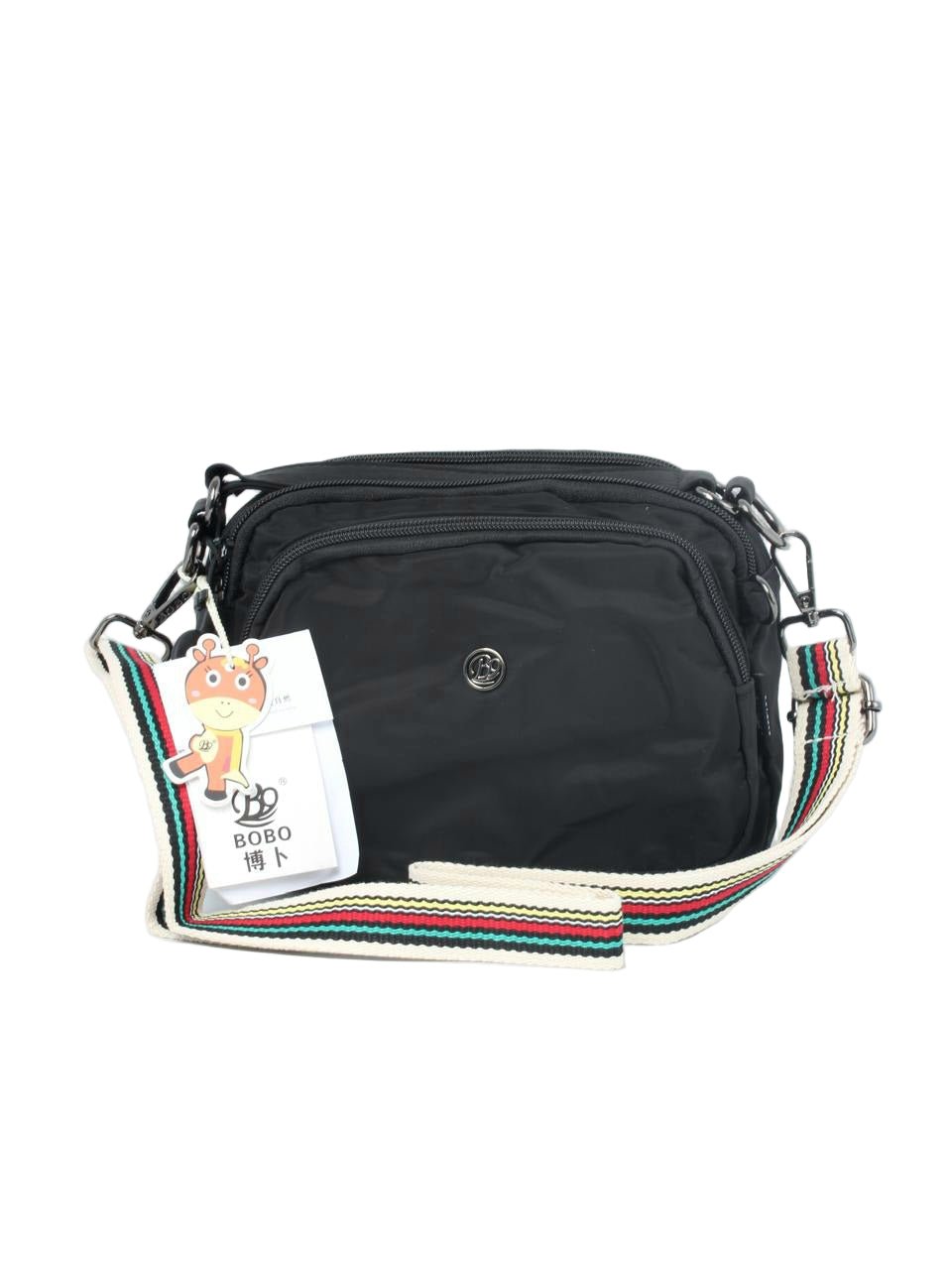 Compact Multi-Pocket Nylon Crossbody Bag with Wide Strap - 1530