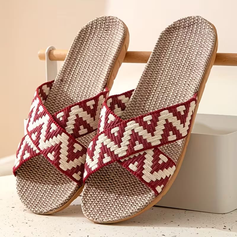 Boho Chic Cross Weave Woven Sandals - Beathable Summer Sandals