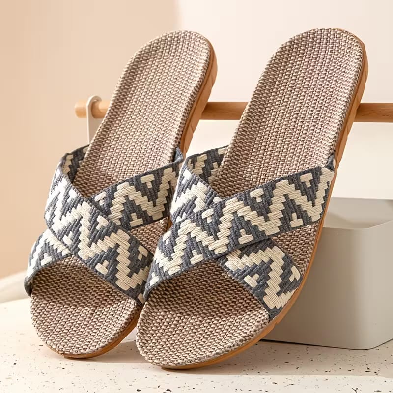 Boho Chic Cross Weave Woven Sandals - Beathable Summer Sandals