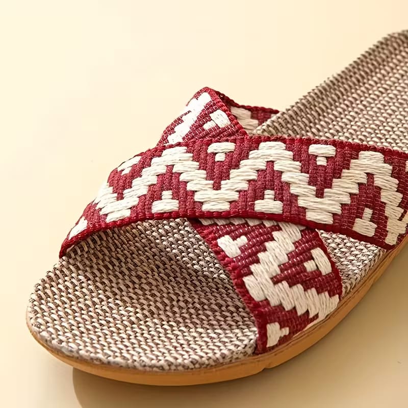 Boho Chic Cross Weave Woven Sandals - Beathable Summer Sandals