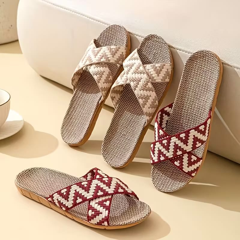 Boho Chic Cross Weave Woven Sandals - Beathable Summer Sandals