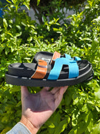 Women's Cut Out Slide Sandals- Comfortable Flat Summer Shoes