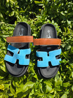 Women's Cut Out Slide Sandals- Comfortable Flat Summer Shoes