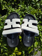 Women's Cut Out Slide Sandals- Comfortable Flat Summer Shoes