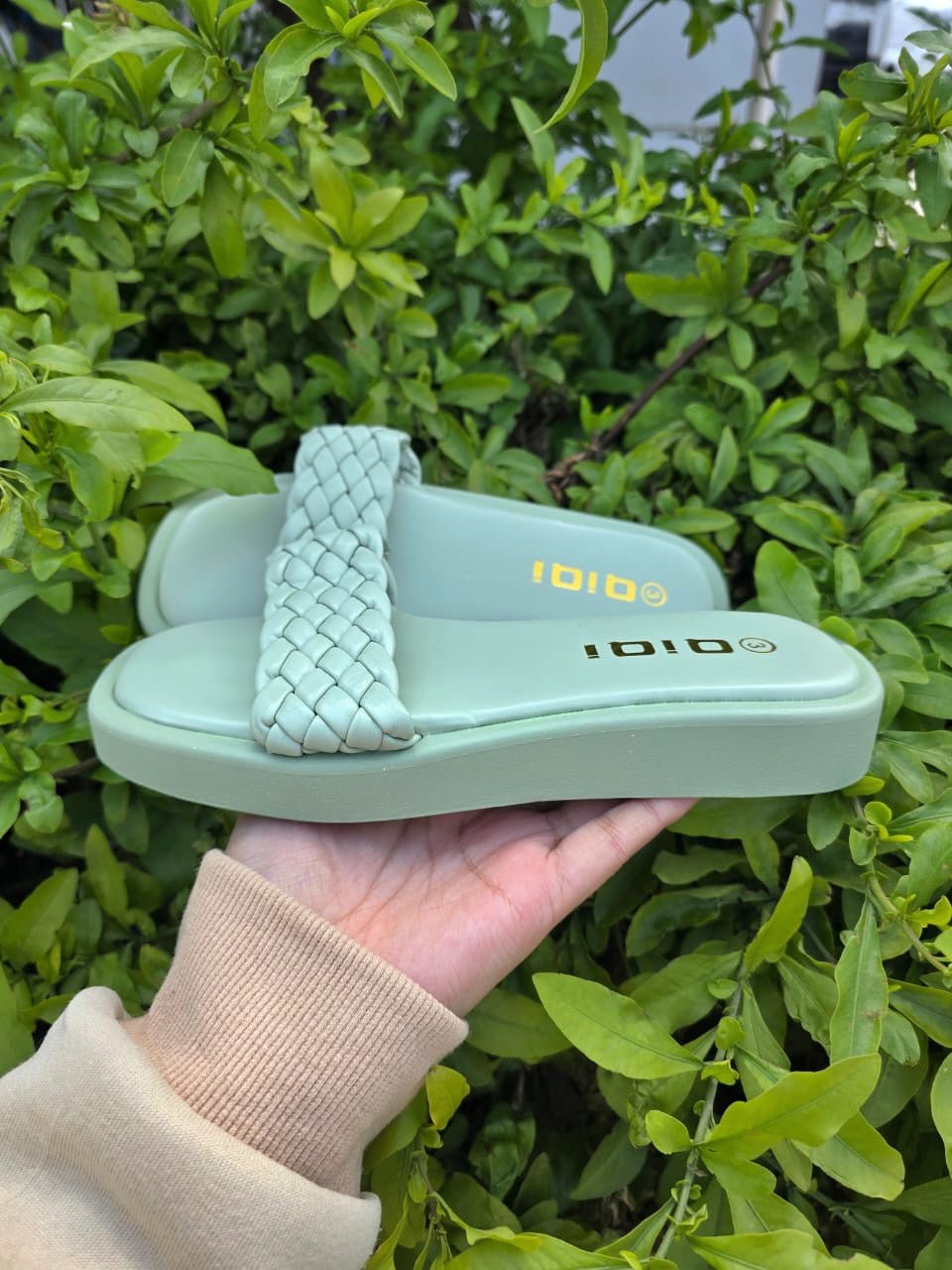 Braided Platform Slide Sandals