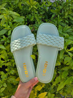 Braided Platform Slide Sandals