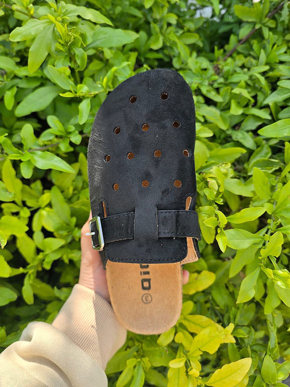 Suede Buckle Clog Sandals