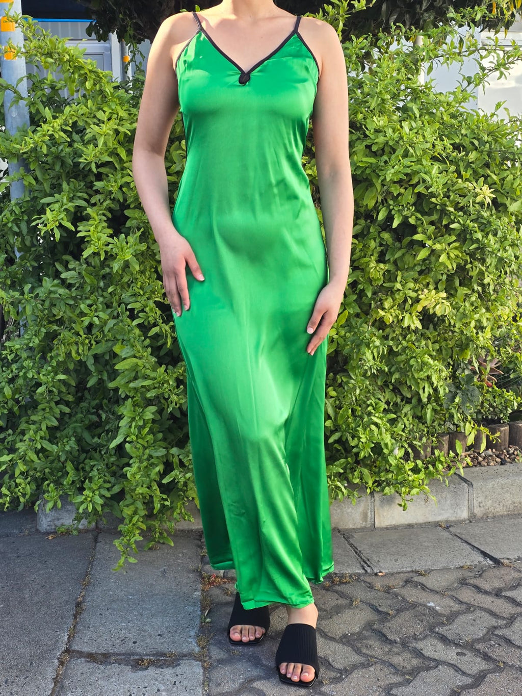 Satin Thin Maxi Ankle Length Slip Dress