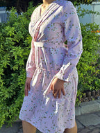 Floral V Neck Frill Tier Dress With Belt