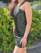 Radiance One-Shoulder Sparkle Women's Mini  Dress