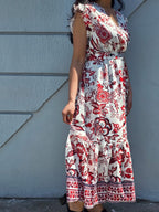 Elegant Frilled Sleeve Floral Dress - Perfect for Summer