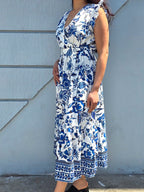 Elegant Frilled Sleeve Floral Dress - Perfect for Summer