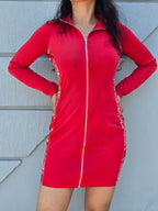 Paisley Bandanna Stitching Stand Collar Bodycon Mini Dress