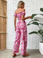 Pink Tropical Print Two-Piece Set