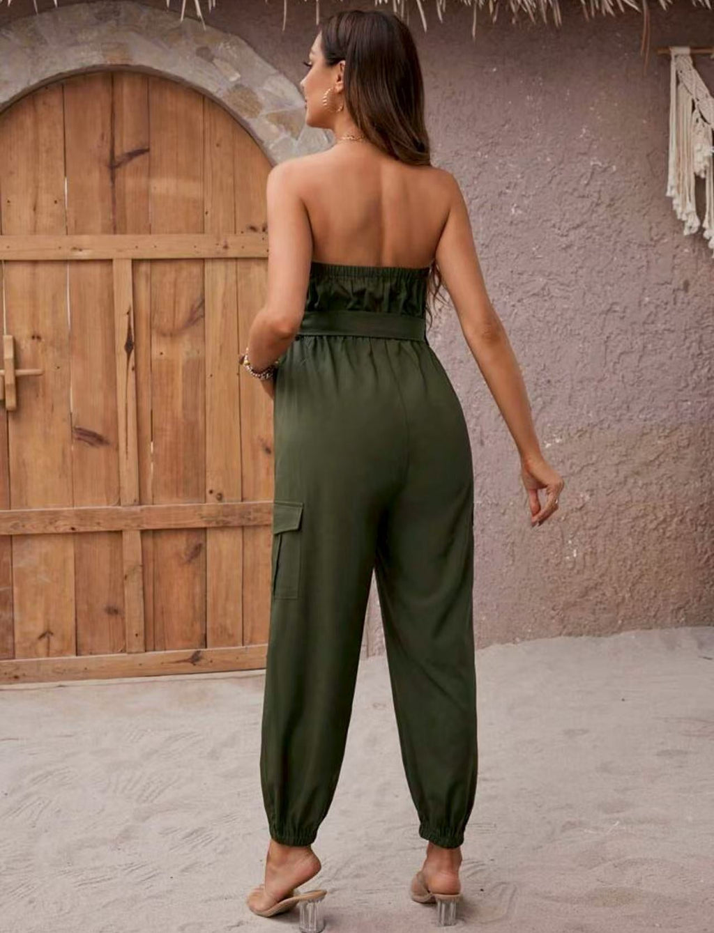 Strapless Belted Jumpsuit