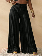High Waist Pleated Wide Leg Pant