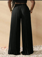 High Waist Pleated Wide Leg Pant