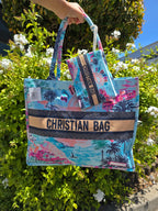Printed Fabric Tote Bag with Matching Pouch - BB-12072