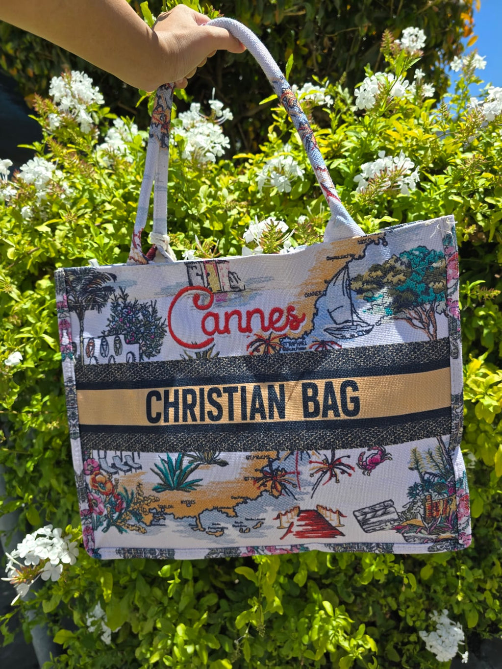 Printed Fabric Tote Bag with Matching Pouch - BB-12072