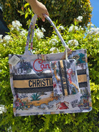 Printed Fabric Tote Bag with Matching Pouch - BB-12072