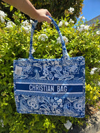 Printed Fabric Tote Bag with Matching Pouch - BB-12072