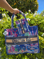 Printed Fabric Tote Bag with Matching Pouch - BB-12072