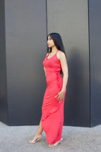 Sleeveless Ruffles Sexy Long Dress