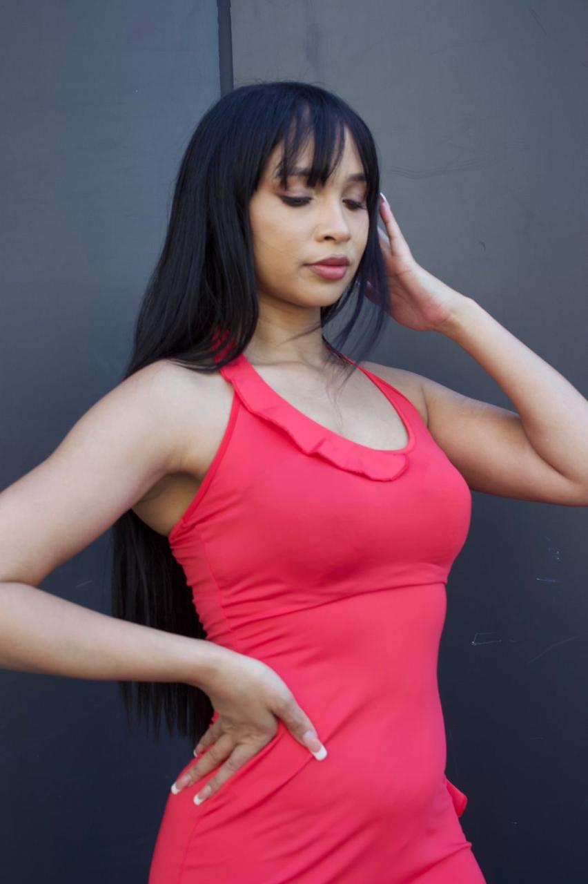 Sleeveless Ruffles Sexy Long Dress