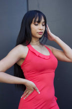 Sleeveless Ruffles Sexy Long Dress