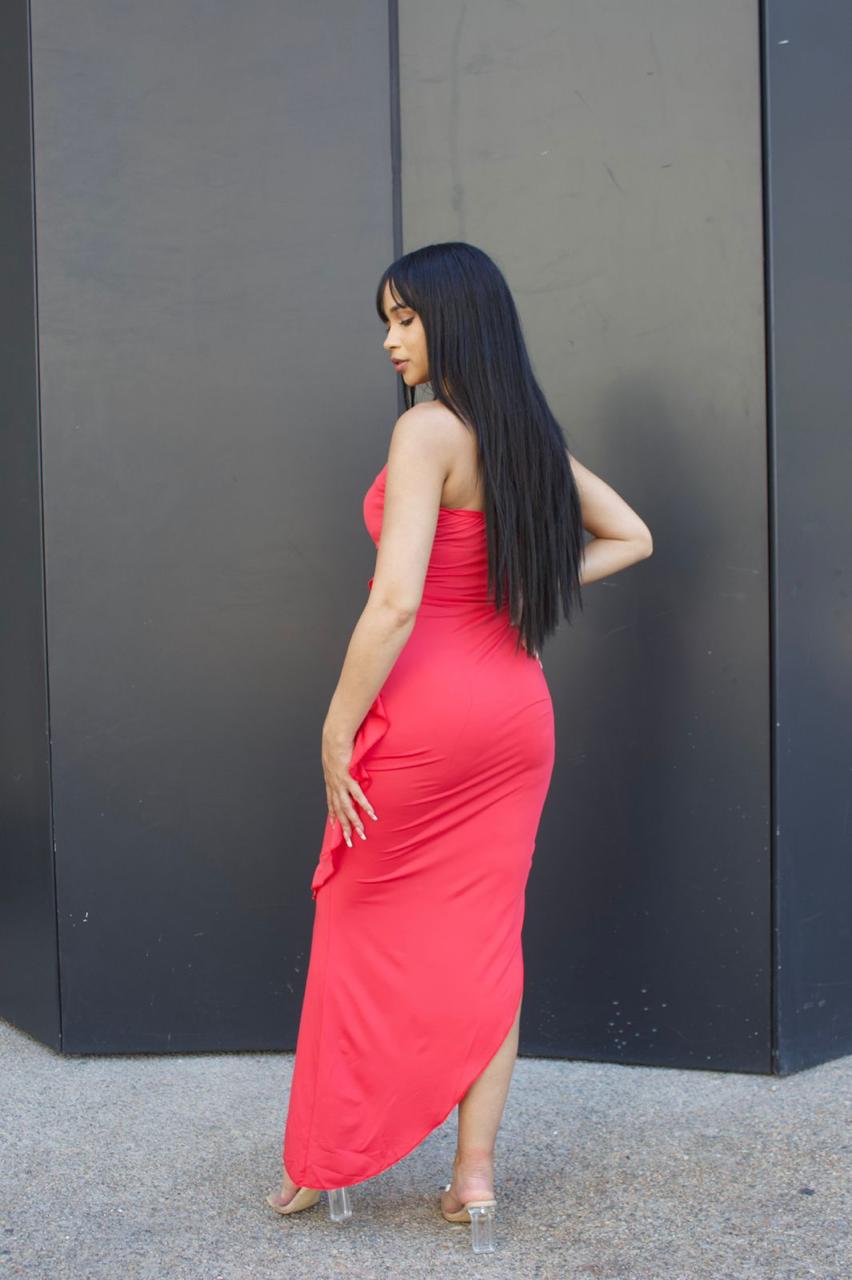 Sleeveless Ruffles Sexy Long Dress