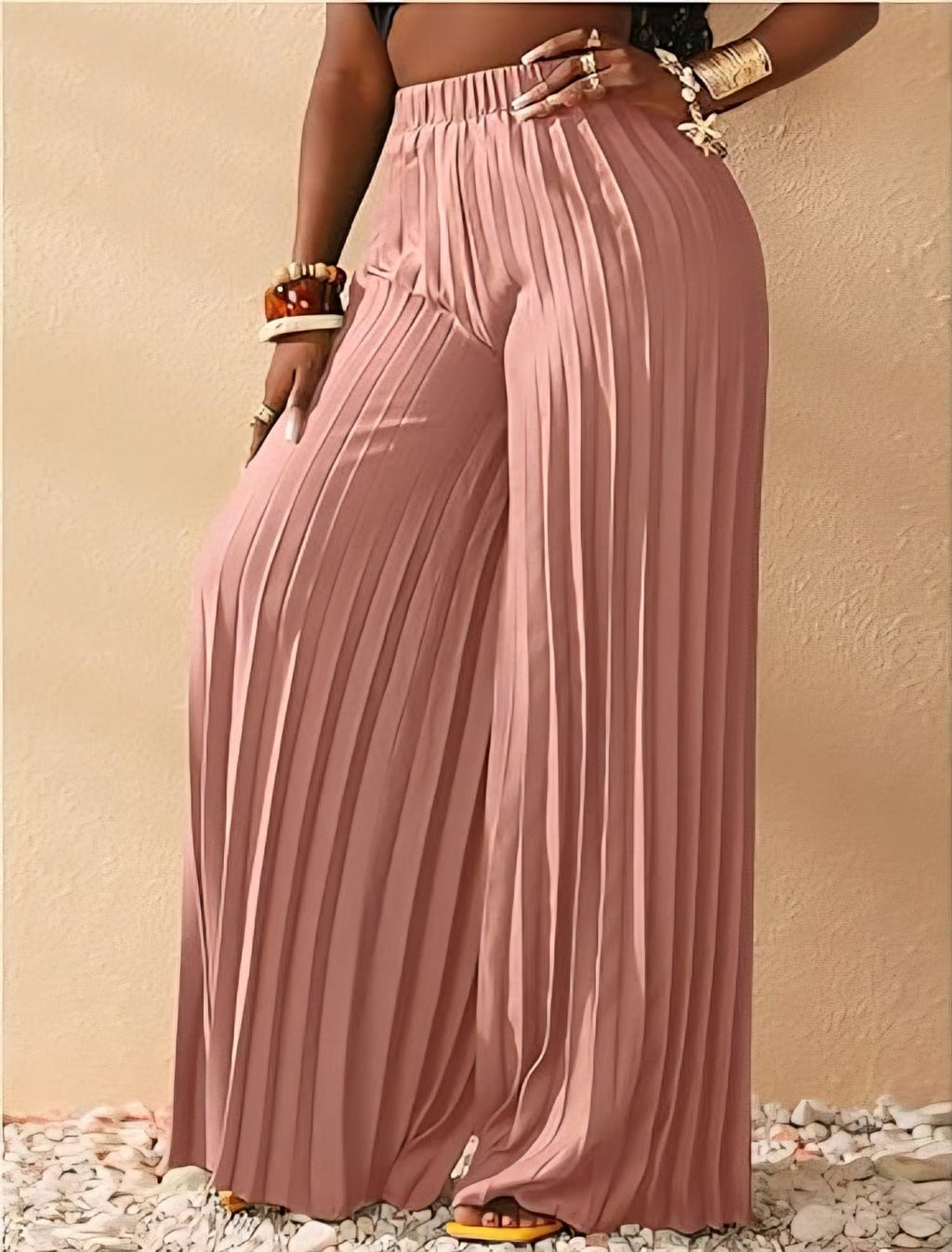 High Waist Pleated Wide Leg Pant