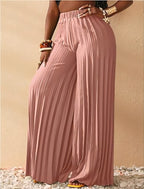 High Waist Pleated Wide Leg Pant