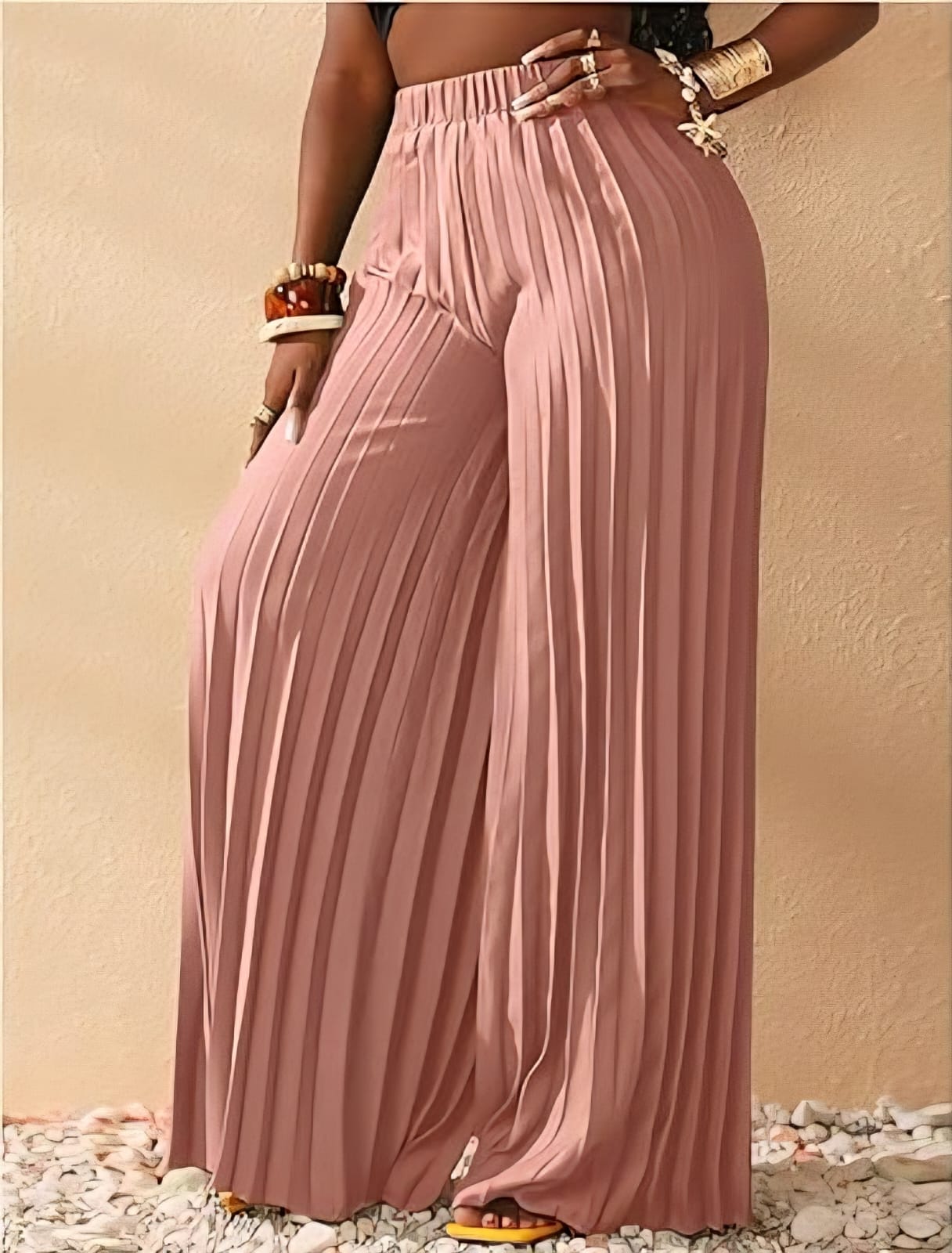 High Waist Pleated Wide Leg Pant