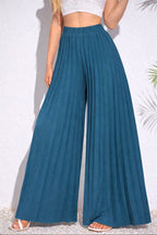 High Waist Pleated Wide Leg Pant