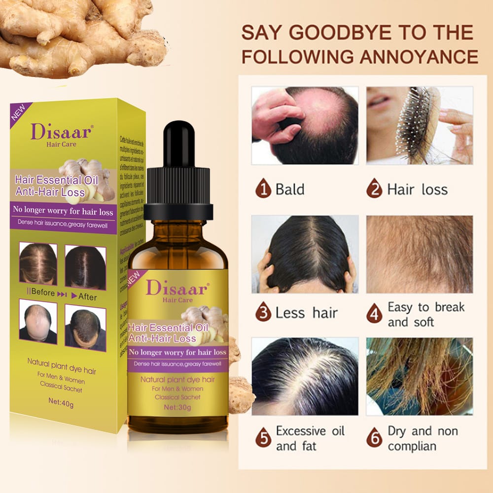 DISAAR Beauty Natural Hair Growth Serum Ginger Essential Oil