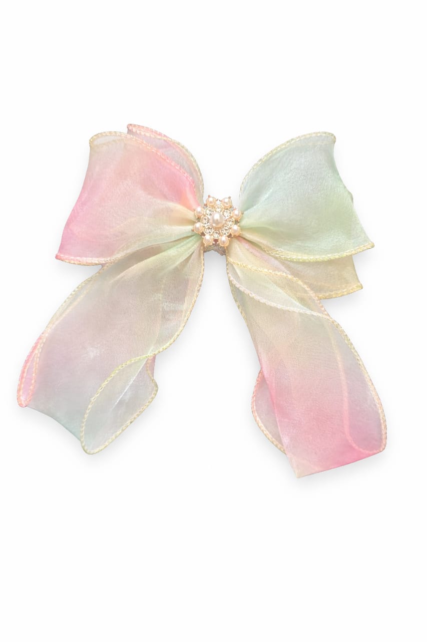 Sheer Organza Hair Bow Clip