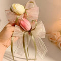 Tulips Floral Hair Bow Clips 3pc