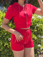 Urban Chill Crop Hoodie & Shorts Co-Ord Set