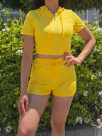 Urban Chill Crop Hoodie & Shorts Co-Ord Set